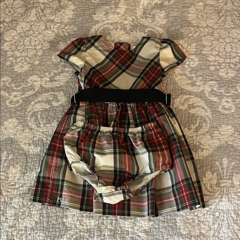 Ralph Lauren - Plaid Baby Dress with Matching Bloomers - Size 18 month 🎄